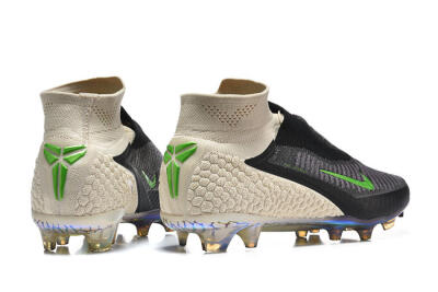 Unisex Nike Phantom 6 Elite High FG Firm Ground High-Tops Football Boots - Black/Lime Green/Beige