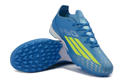 Unisex Adidas F50 Pro TF Artificial Turf Low-Tops Football Shoes - Blue/Neon Green/Light Blue