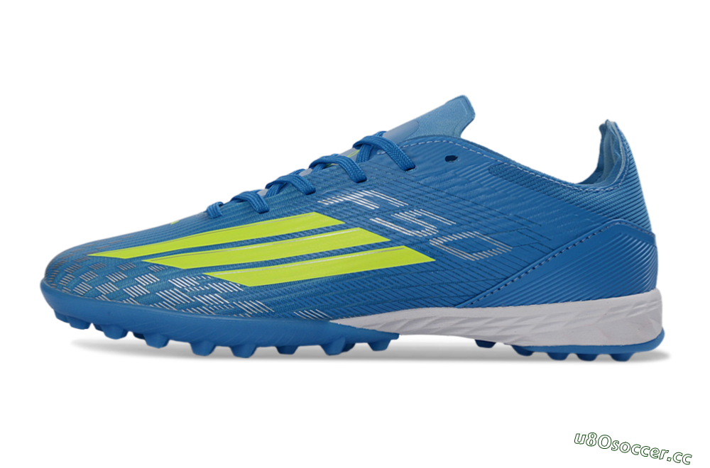 Unisex Adidas F50 Pro TF Artificial Turf Low-Tops Football Shoes - Blue/Neon Green/Light Blue 0