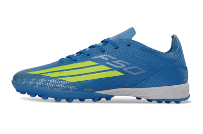 Unisex Adidas F50 Pro TF Artificial Turf Low-Tops Football Shoes - Blue/Neon Green/Light Blue