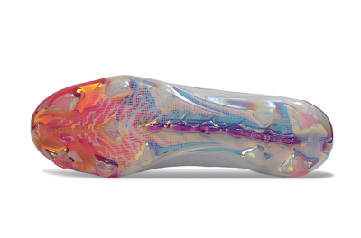 Unisex Adidas Predator 26 Elite FG Firm Ground Low-Tops Football Boots - White/Iridescent Pink/Iridescent Blue