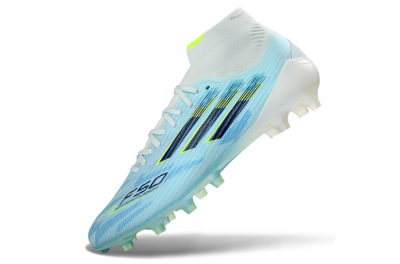 Men's Adidas F50 Elite Mid FG Firm Ground High-Tops Football Boots - LightBlue/ElectricYellow/DeepNavy
