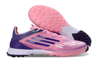 Men's Adidas F50 Elite TF Artificial Turf Low-Tops Football Shoes - Pink/Lavender Glow/Soft Pink