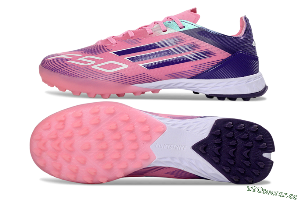 Men's Adidas F50 Elite TF Artificial Turf Low-Tops Football Shoes - Pink/Lavender Glow/Soft Pink 1