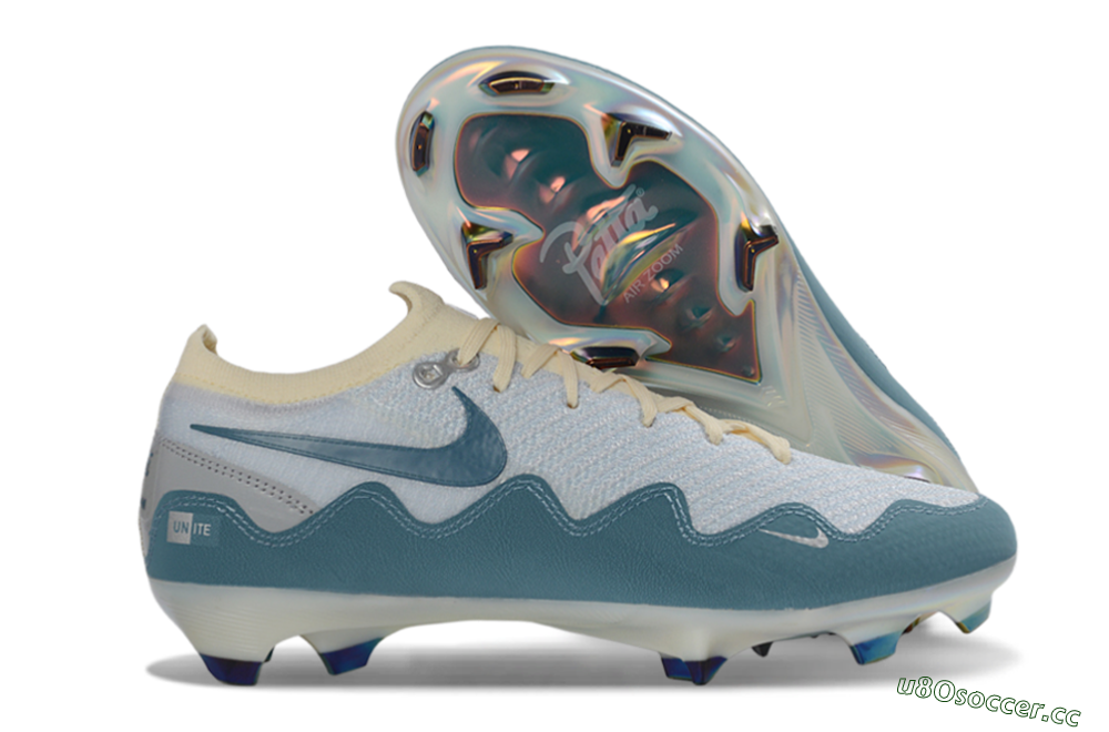 Men's Patta x Nike Air Zoom Mercurial Vapor 16 Elite FG Firm Ground Low-Tops Football Boots - Blue/Sky Blue/Cream White 2