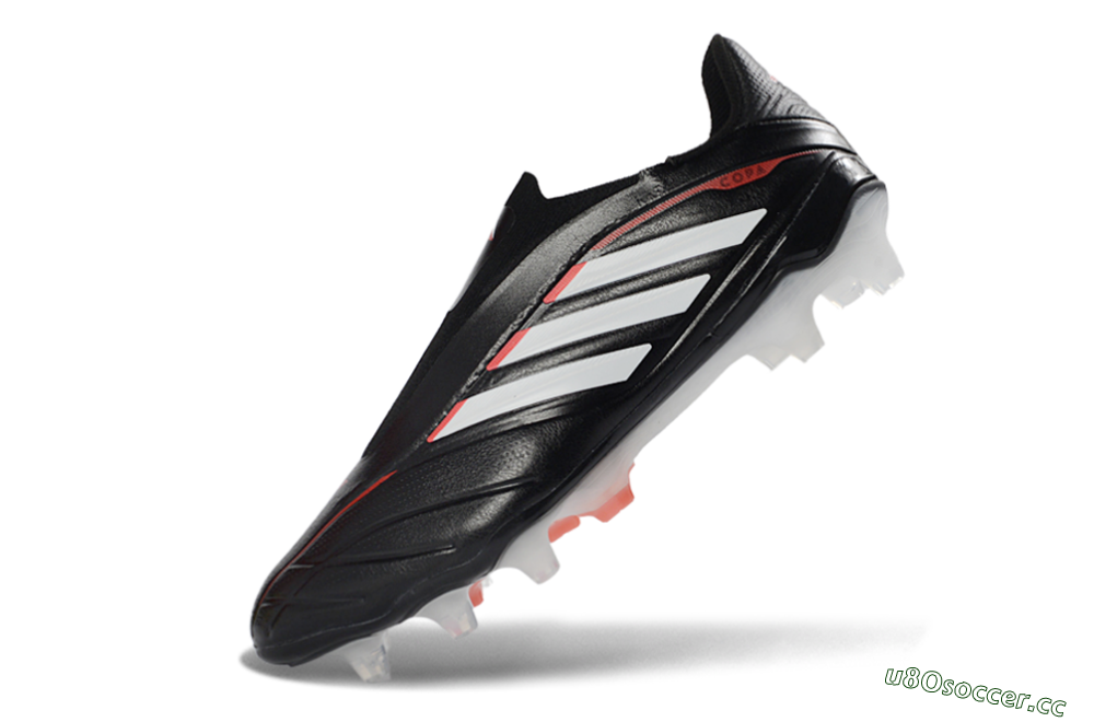 Men's Adidas Copa Pure 4 Elite FG Firm Ground Low-Tops Football Boots - Black/White/Red 5