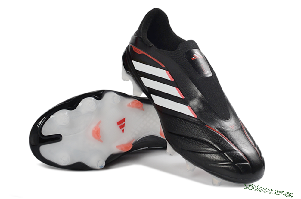 Men's Adidas Copa Pure 4 Elite FG Firm Ground Low-Tops Football Boots - Black/White/Red 3