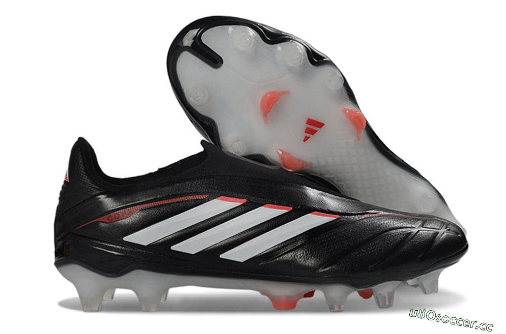 Men's Adidas Copa Pure 4 Elite FG Firm Ground Low-Tops Football Boots - Black/White/Red 2