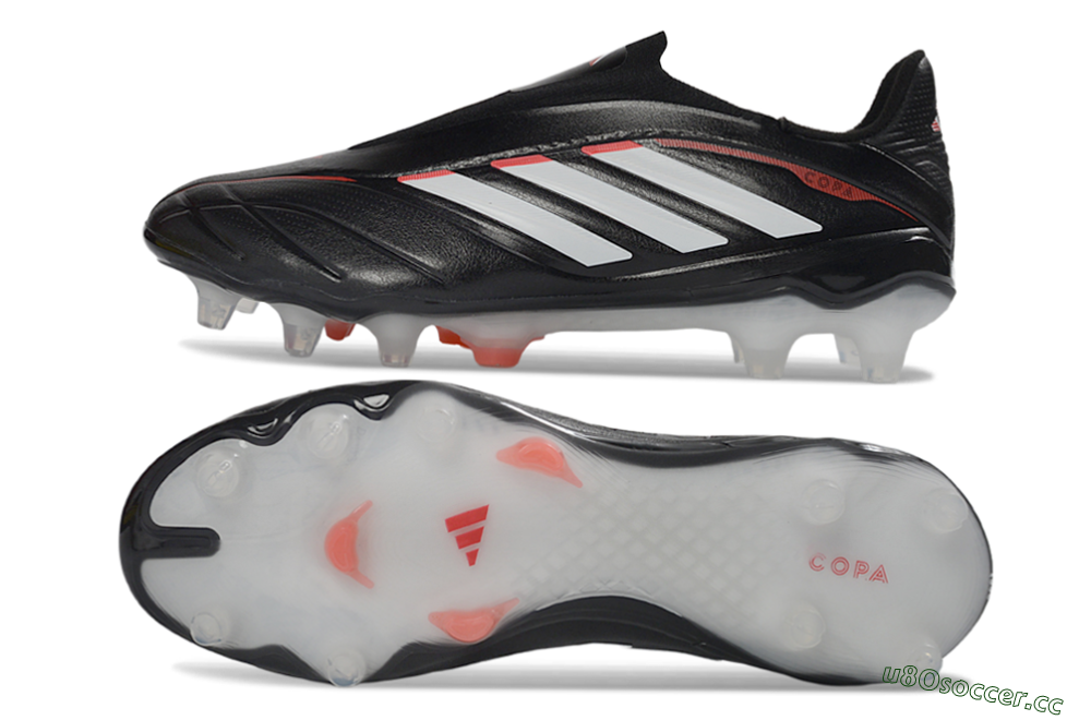 Men's Adidas Copa Pure 4 Elite FG Firm Ground Low-Tops Football Boots - Black/White/Red 1