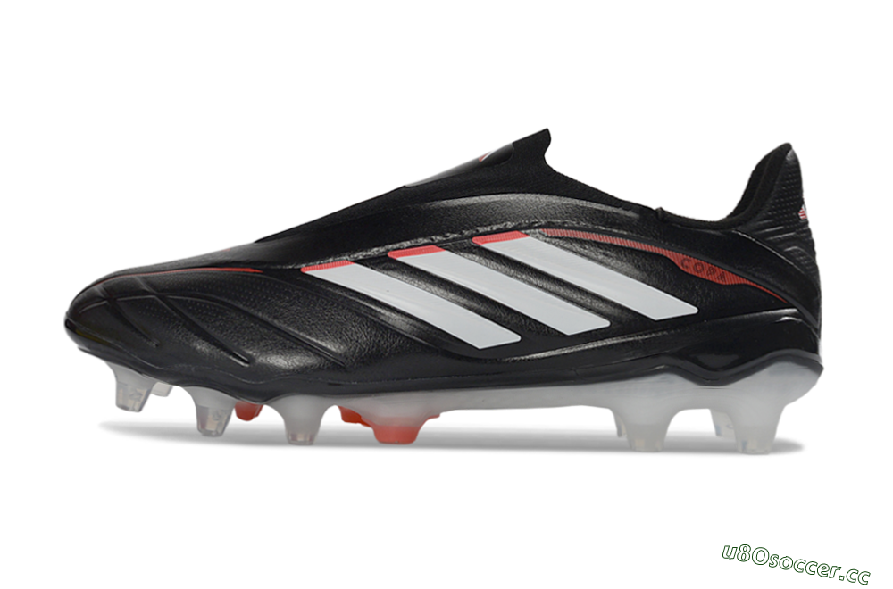 Men's Adidas Copa Pure 4 Elite FG Firm Ground Low-Tops Football Boots - Black/White/Red 0