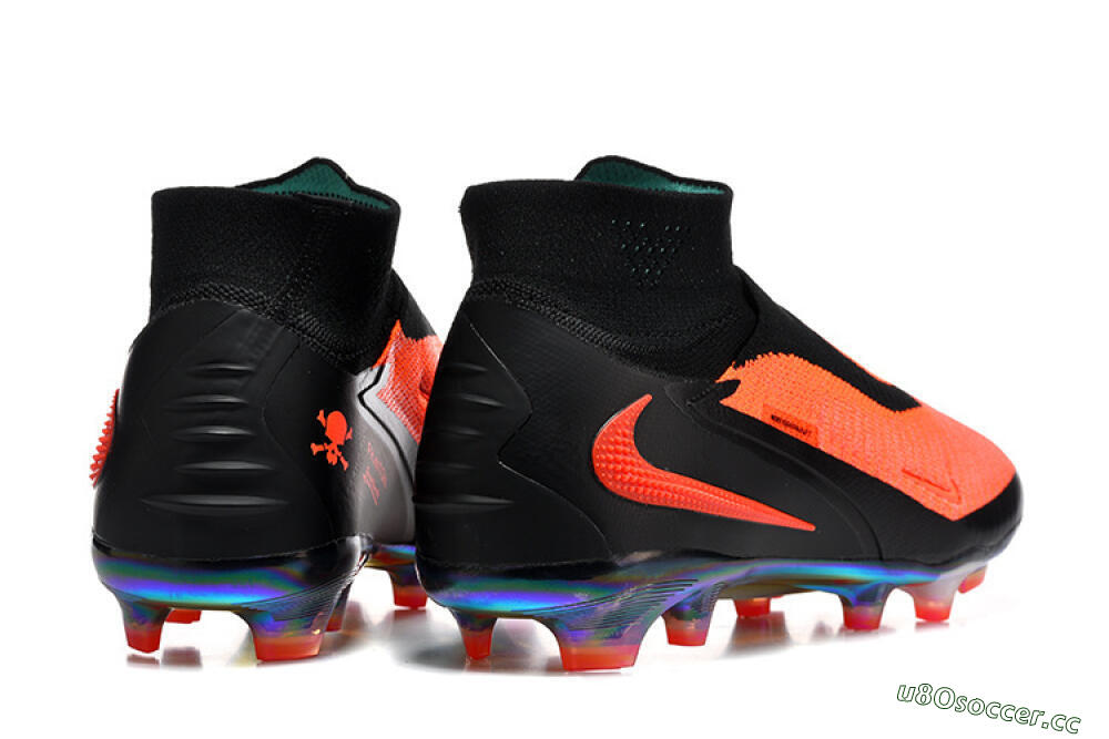 Unisex Nike Phantom 6 Elite High FG Firm Ground High-Tops Football Boots - Orange/Neon Blaze/Rainbow Fade 5