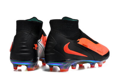 Unisex Nike Phantom 6 Elite High FG Firm Ground High-Tops Football Boots - Orange/Neon Blaze/Rainbow Fade