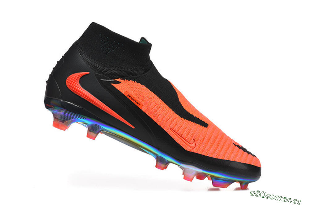Unisex Nike Phantom 6 Elite High FG Firm Ground High-Tops Football Boots - Orange/Neon Blaze/Rainbow Fade 4