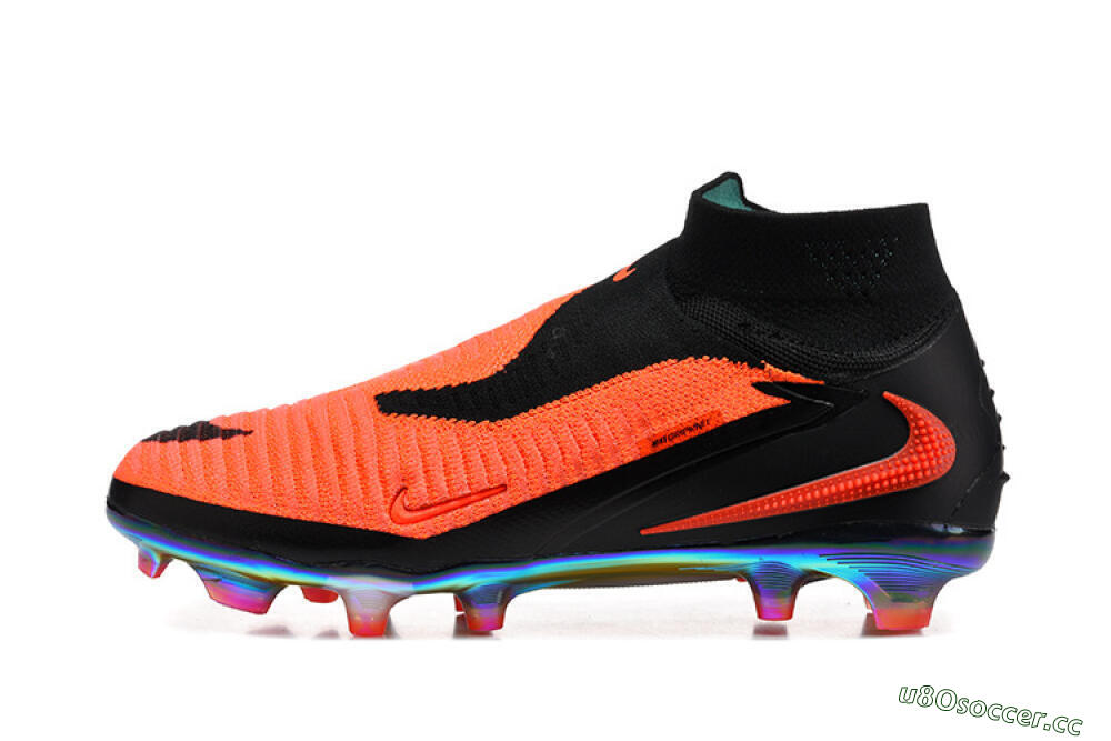 Unisex Nike Phantom 6 Elite High FG Firm Ground High-Tops Football Boots - Orange/Neon Blaze/Rainbow Fade 0