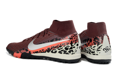 Unisex Nike Air Zoom Mercurial Superfly 10 Elite TF Artificial Turf High-Tops Football Shoes - Maroon/Coral Blaze/Deep Black