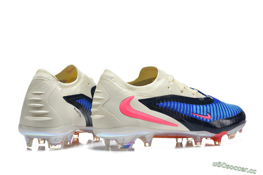 Unisex Nike Phantom 6 Elite Low FG Firm Ground Low-Tops Football Boots - Blue/Electric Blue/Cream Beige 5