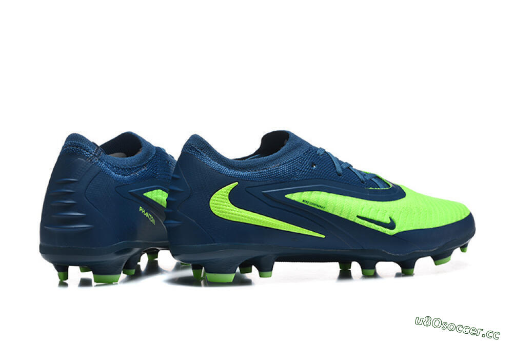 Unisex Nike Phantom 6 Elite Low FG Firm Ground Low-Tops Football Boots - Green/Electric Lime/Dark Blue 5