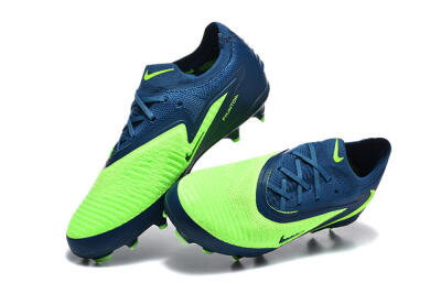 Unisex Nike Phantom 6 Elite Low FG Firm Ground Low-Tops Football Boots - Green/Electric Lime/Dark Blue
