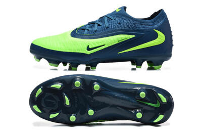 Unisex Nike Phantom 6 Elite Low FG Firm Ground Low-Tops Football Boots - Green/Electric Lime/Dark Blue