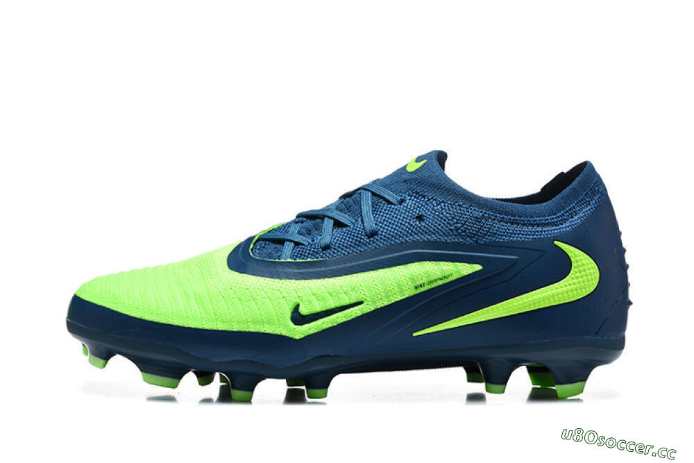 Unisex Nike Phantom 6 Elite Low FG Firm Ground Low-Tops Football Boots - Green/Electric Lime/Dark Blue 0