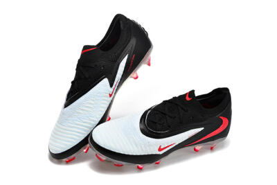 Unisex Nike Phantom 6 Elite Low FG Firm Ground Low-Tops Football Boots - White/Red Blaze/Black Night