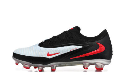 Unisex Nike Phantom 6 Elite Low FG Firm Ground Low-Tops Football Boots - White/Red Blaze/Black Night