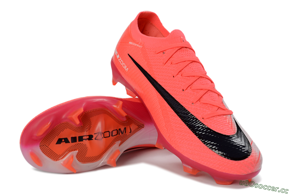 Unisex Nike Air Zoom Mercurial Vapor 16 Elite FG Firm Ground Low-Tops Football Boots - Pink/Vibrant Coral/Dark Black 3
