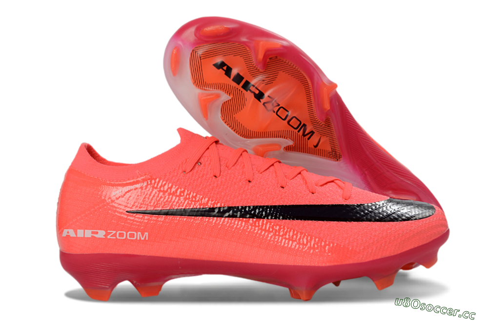Unisex Nike Air Zoom Mercurial Vapor 16 Elite FG Firm Ground Low-Tops Football Boots - Pink/Vibrant Coral/Dark Black 2