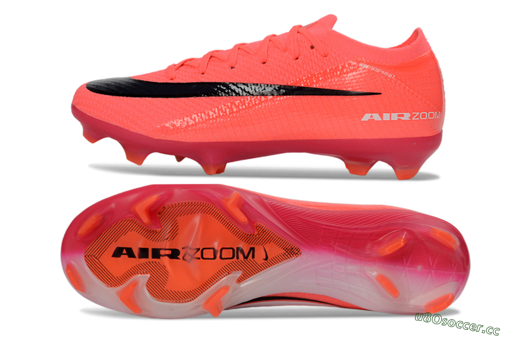 Unisex Nike Air Zoom Mercurial Vapor 16 Elite FG Firm Ground Low-Tops Football Boots - Pink/Vibrant Coral/Dark Black 1