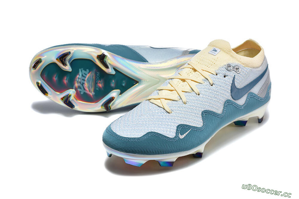 Men's Patta x Nike Air Zoom Mercurial Vapor 16 Elite FG Firm Ground Low-Tops Football Boots - Blue/Sky Blue/Frost White 3