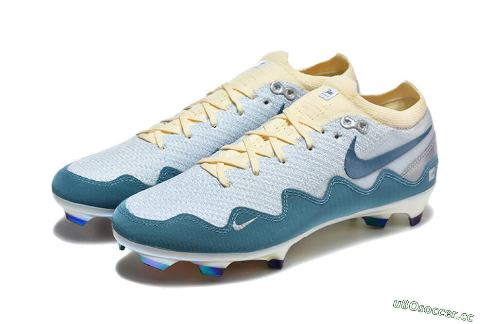 Men's Patta x Nike Air Zoom Mercurial Vapor 16 Elite FG Firm Ground Low-Tops Football Boots - Blue/Sky Blue/Frost White 5