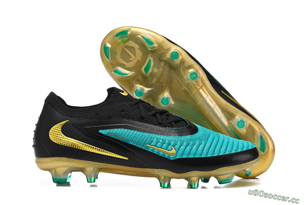 Unisex Nike Phantom 6 Elite Low FG Firm Ground Low-Tops Football Boots - Teal/Gold/Black 2