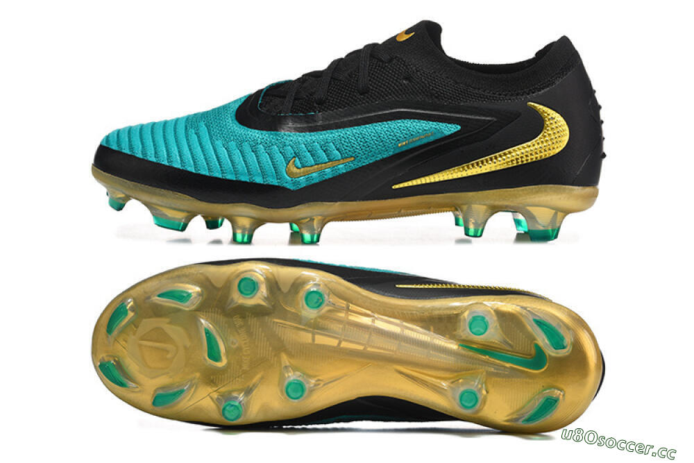 Unisex Nike Phantom 6 Elite Low FG Firm Ground Low-Tops Football Boots - Teal/Gold/Black 1