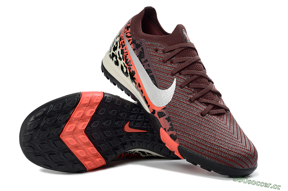 Unisex Nike Air Zoom Mercurial Vapor 16 Elite TF Artificial Turf Low-Tops Football Shoes - Maroon/Bright Coral/Black 1