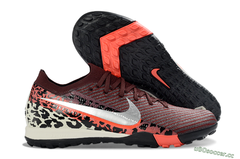 Unisex Nike Air Zoom Mercurial Vapor 16 Elite TF Artificial Turf Low-Tops Football Shoes - Maroon/Bright Coral/Black 2
