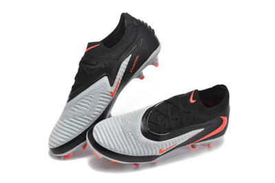 Unisex Nike Phantom 6 Elite Low FG Firm Ground Low-Tops Football Boots - Gray/Electric Orange/Black