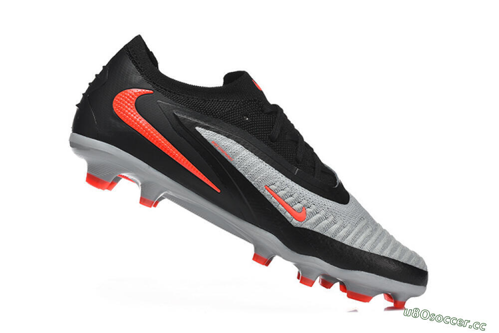 Unisex Nike Phantom 6 Elite Low FG Firm Ground Low-Tops Football Boots - Gray/Electric Orange/Black 4