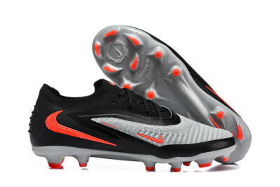 Unisex Nike Phantom 6 Elite Low FG Firm Ground Low-Tops Football Boots - Gray/Electric Orange/Black