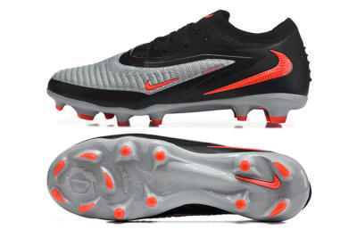 Unisex Nike Phantom 6 Elite Low FG Firm Ground Low-Tops Football Boots - Gray/Electric Orange/Black