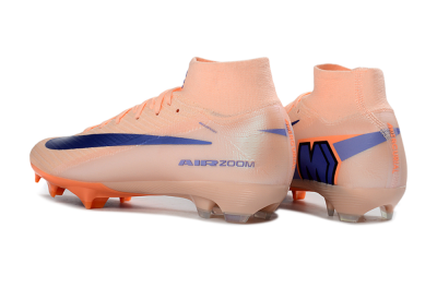 Unisex Nike Air Zoom Mercurial Superfly 10 Elite FG Firm Ground High-Tops Football Boots - Peach/Coral Blue/Soft Orange