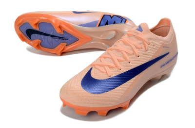 Unisex Nike Air Zoom Mercurial Vapor 16 Elite FG Firm Ground Low-Tops Football Boots - Peach/Coral Bliss/Navy Blue