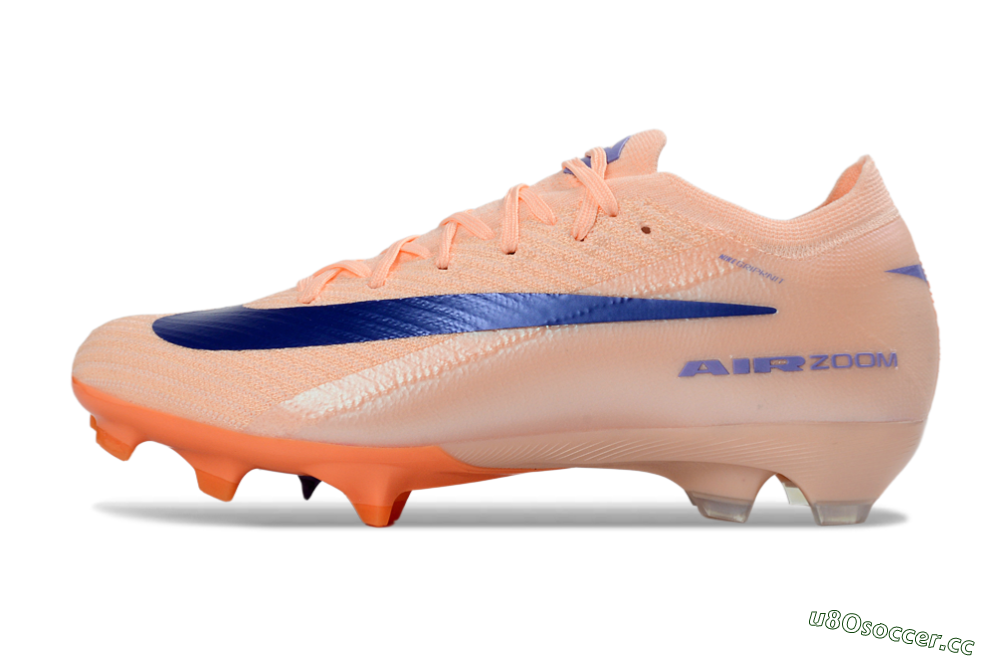 Unisex Nike Air Zoom Mercurial Vapor 16 Elite FG Firm Ground Low-Tops Football Boots - Peach/Coral Bliss/Navy Blue 0