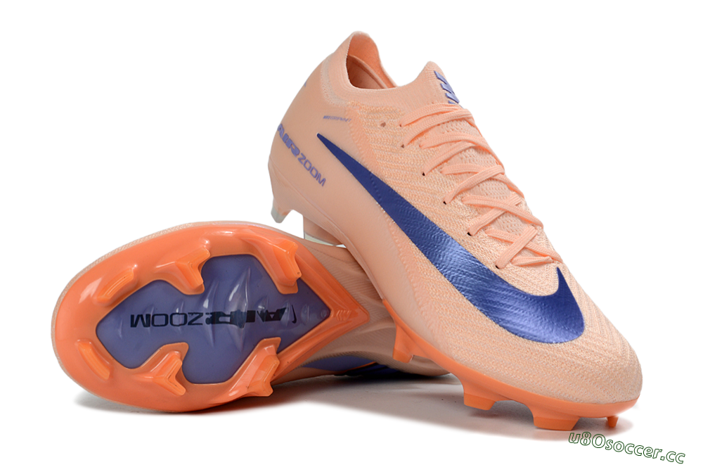 Unisex Nike Air Zoom Mercurial Vapor 16 Elite FG Firm Ground Low-Tops Football Boots - Peach/Coral Bliss/Navy Blue 1