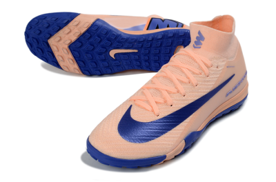 Unisex Nike Air Zoom Mercurial Superfly 10 Elite TF Artificial Turf High-Tops Football Shoes - Peach/Cobalt Blue/Soft Coral