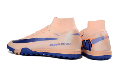 Unisex Nike Air Zoom Mercurial Superfly 10 Elite TF Artificial Turf High-Tops Football Shoes - Peach/Cobalt Blue/Soft Coral