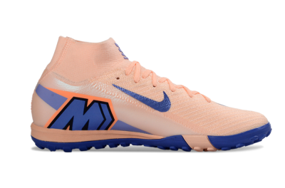 Unisex Nike Air Zoom Mercurial Superfly 10 Elite TF Artificial Turf High-Tops Football Shoes - Peach/Cobalt Blue/Soft Coral