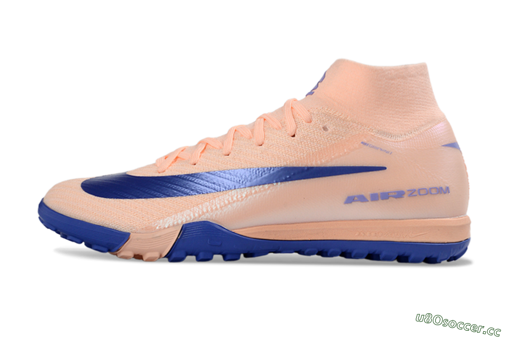 Unisex Nike Air Zoom Mercurial Superfly 10 Elite TF Artificial Turf High-Tops Football Shoes - Peach/Cobalt Blue/Soft Coral 0