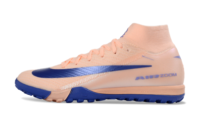 Unisex Nike Air Zoom Mercurial Superfly 10 Elite TF Artificial Turf High-Tops Football Shoes - Peach/Cobalt Blue/Soft Coral