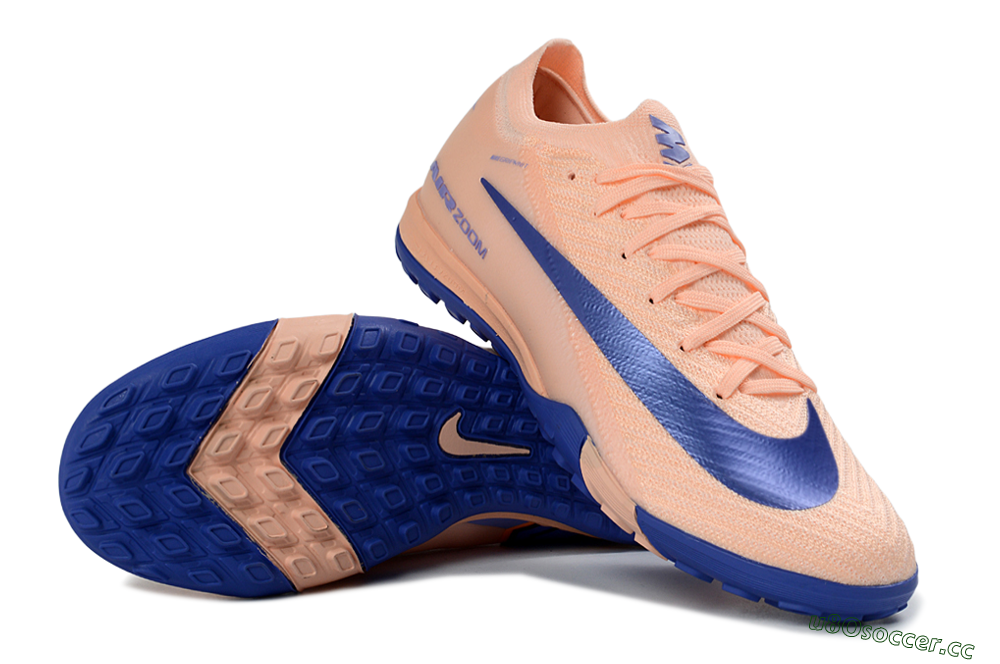 Unisex Nike Air Zoom Mercurial Vapor 16 Elite TF Artificial Turf Low-Tops Football Shoes - Peach/Electric Blue/Soft Coral 1