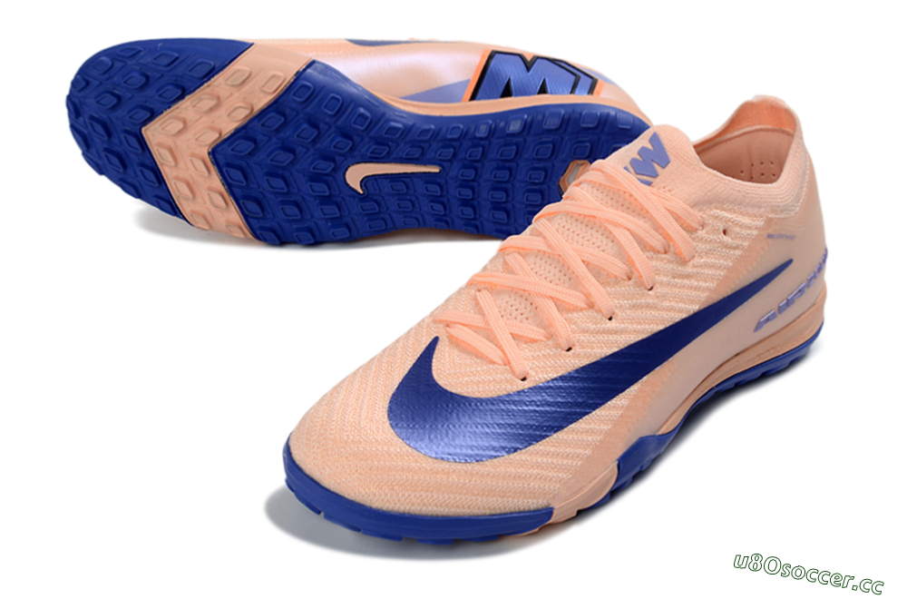 Unisex Nike Air Zoom Mercurial Vapor 16 Elite TF Artificial Turf Low-Tops Football Shoes - Peach/Electric Blue/Soft Coral 3